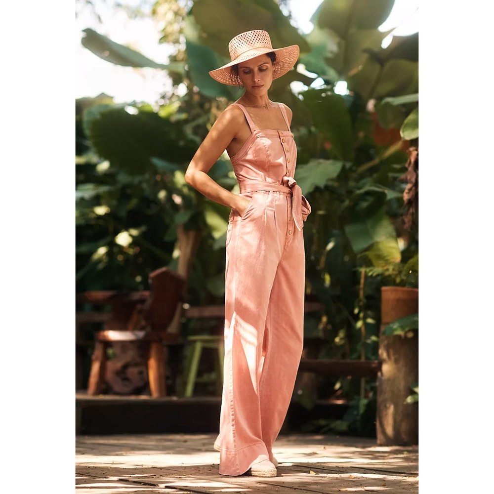 Pilcro Anthropologie | NWT Desmond Wide-Leg Jumpsuit Pink | Sz 2